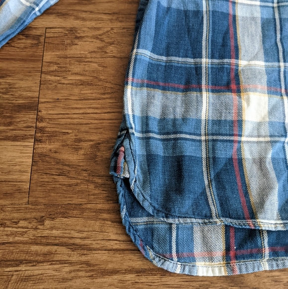 Current Elliott Multi color Flannel Long Sleeve Button Down Shirt - Picture 4 of 13